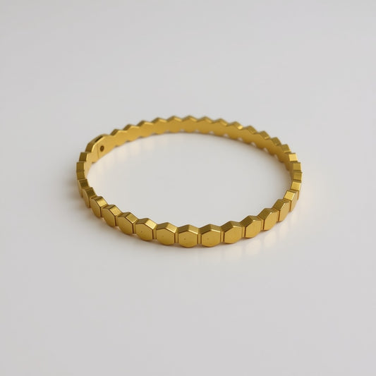 HexaGlow Gold-Plated Bangle
